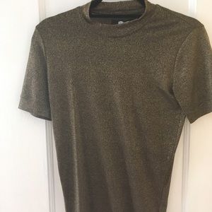 Reformation gold sparkly tee shirt